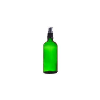 Szklana zielona butelka z pompką 100ml
